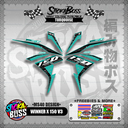 WINNER X 150 V3 DECALS ( MS40 DESIGN )【WITH FREEBIES】