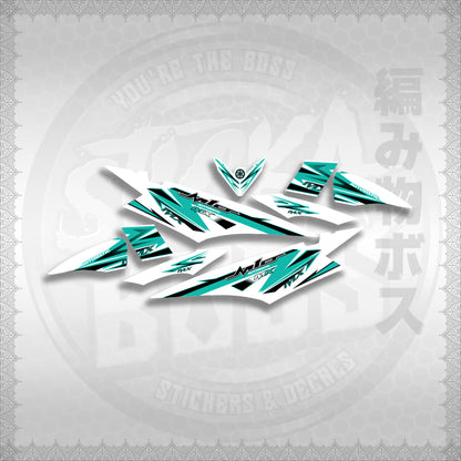 MIO SOUL I STRIPING CARBURETOR FOR WHITE STICKER DECALS By STICKABOSS (SOFIE LAMINATED WATERPROOF)