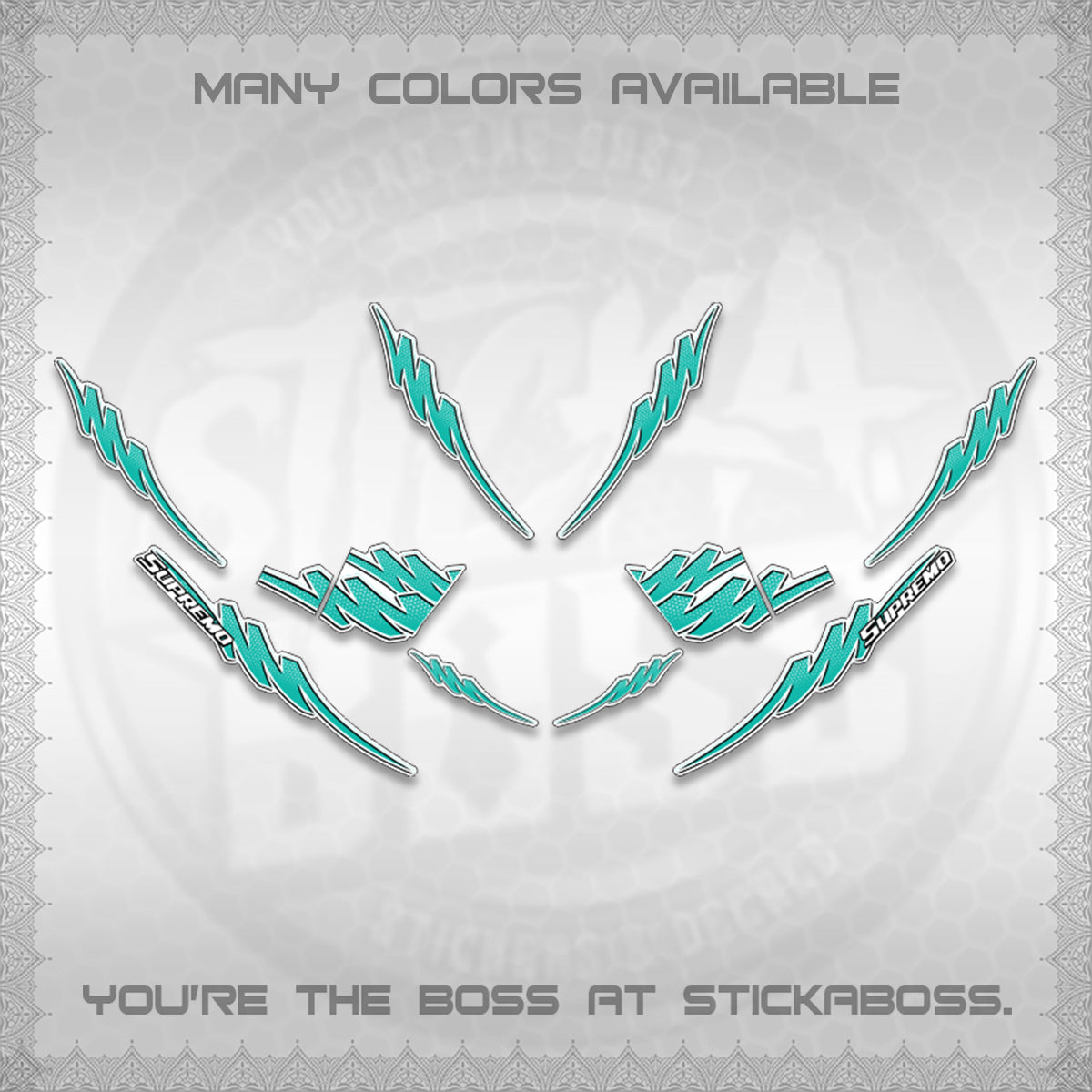 AEROX V2 FOR WHITE STRIPING DECALS (1 TONE PUTRA VIRDIAN)STICKER DECALS BY STICKABOSS