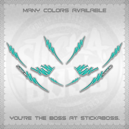 AEROX V2 FOR WHITE STRIPING DECALS (1 TONE PUTRA VIRDIAN)STICKER DECALS BY STICKABOSS