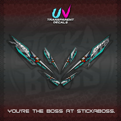 【PREMIUM UV PRINT】TRANSPARENT  MIO SPORTY/SMILE DECALS (BUTERFLY V6 DESIGN)By STICKABOSS