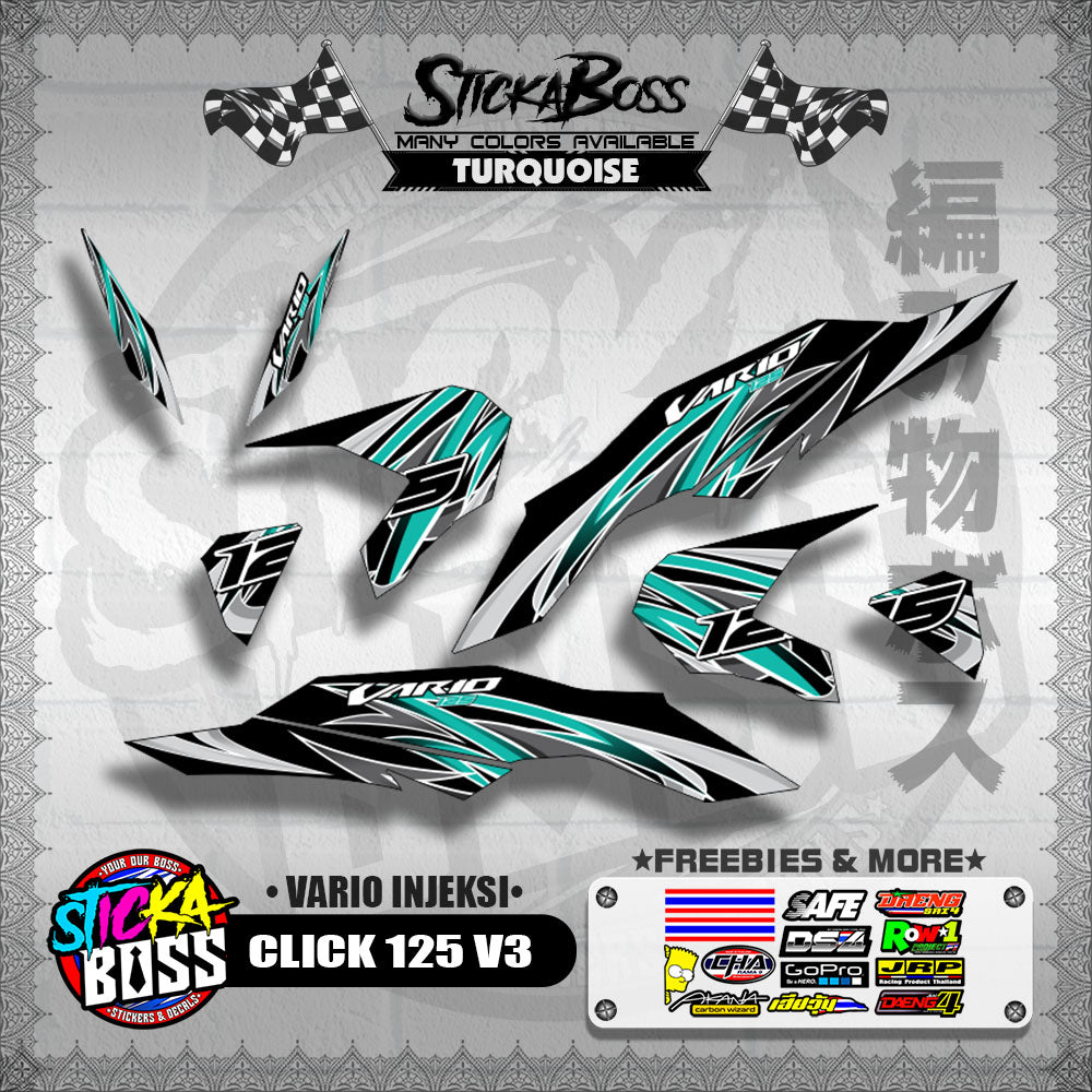 CLICK 125 V3 DECALS ( VARIO INJEKSI )【WITH FREEBIES】