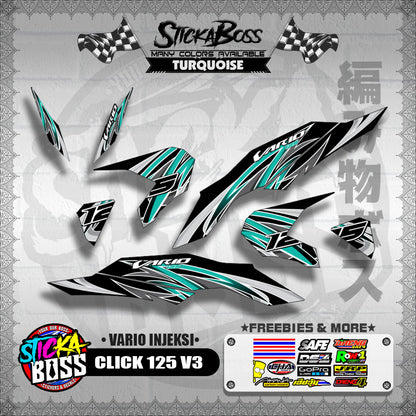 CLICK 125 V3 DECALS ( VARIO INJEKSI )【WITH FREEBIES】