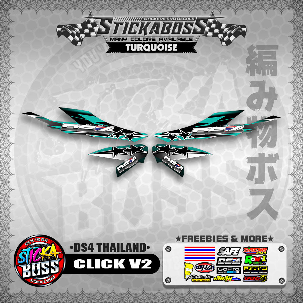 CLICK V2 STICKER DECALS ( DS4 THAILAND )【WITH FREEBIES】