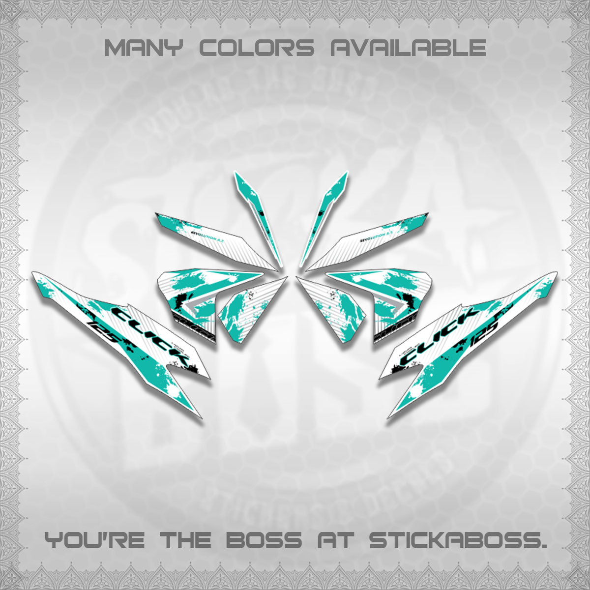 CLICK V2 MALAY FOR WHITE DECALS (HITAM STRIPING 03 MOTIF)STICKER DECALS By STICKABOSS