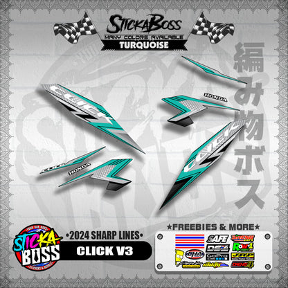 CLICK V3 DECALS ( 2024 SHARP LINES )【WITH FREEBIES】