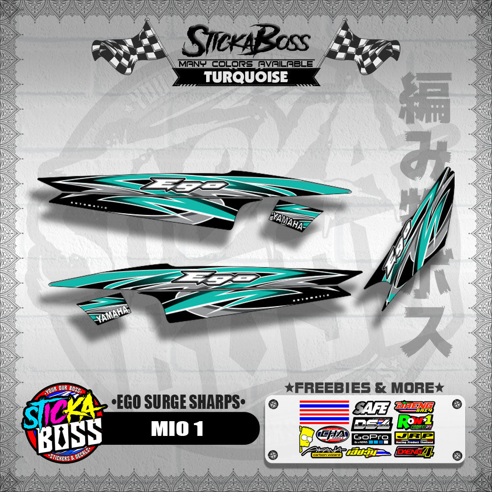 MIO 1 DECALS ( EGO SURGE SHARPS ) [ PREMIUM GLOSSY LAMINATED ]【WITH FREEBIES】