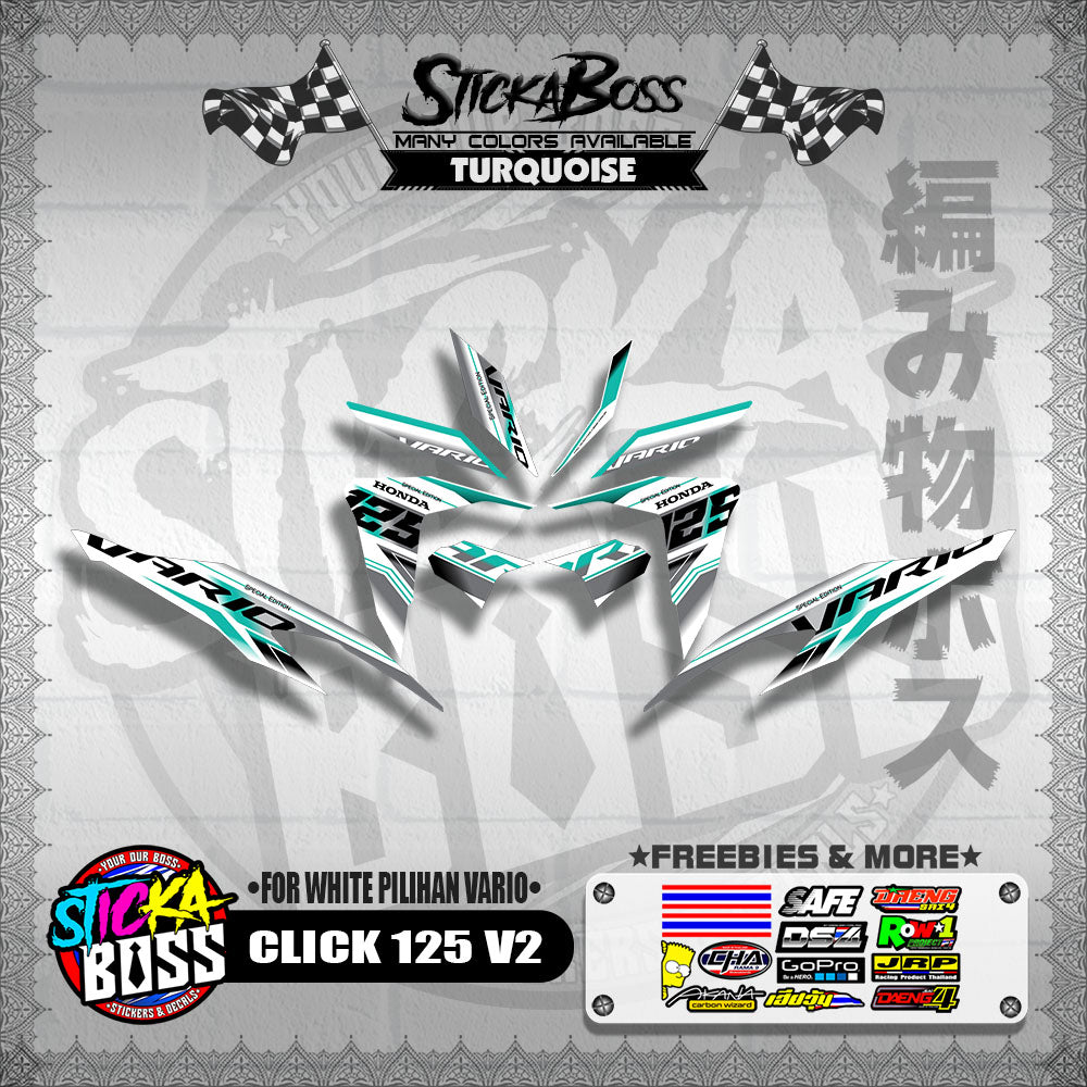 CLICK 125 V2 MALAYSIAN DECALS ( FOR WHITE PILIHAN VARIO )【WITH FREEBIES】