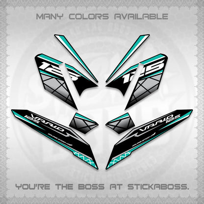 CLICK 125 V4 VARIO DECALS (2026 MODERN STRIPE DESIGN) STICKER KITS BY STICKABOSS