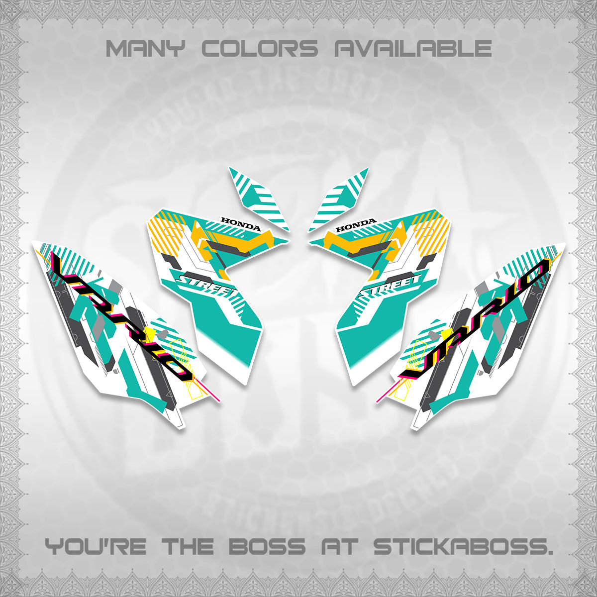 CLICK 125 V3 VARIO FOR WHITE DECALS (2026 STREET STYLE EDITION) STICKER DECALS By STICKABOSS
