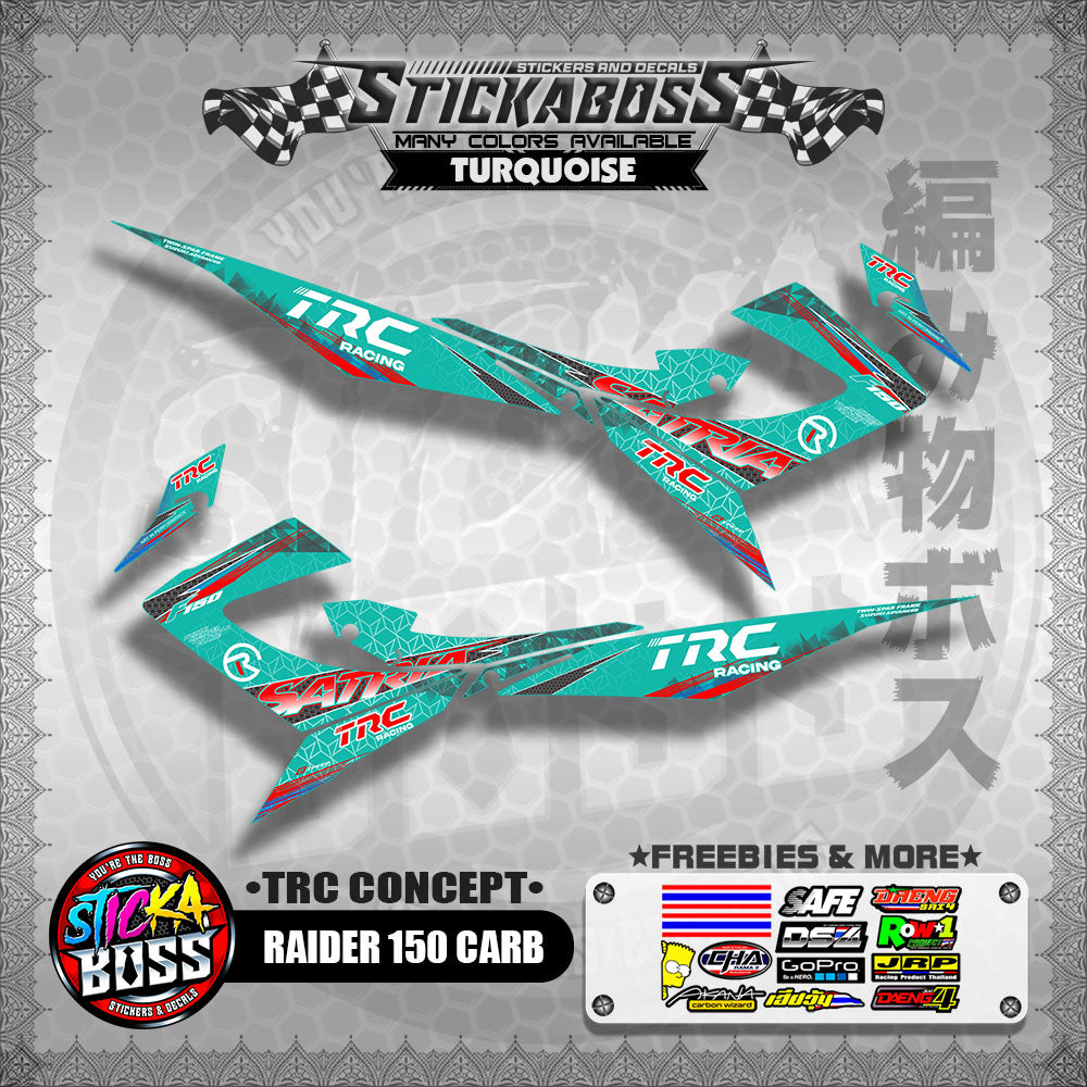 RAIDER 150 CARB STICKER DECALS ( TRC CONCEPT SATRIA )【WITH FREEBIES】