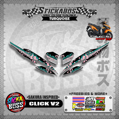 CLICK V2 STICKER DECALS ( SAKURA INSPIRED )【WITH FREEBIES】
