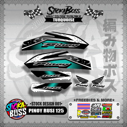 PINOY RUSI 125 DECALS ( STOCK DESIGN 001 )【WITH FREEBIES】