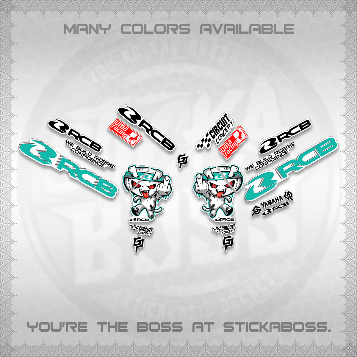 AEROX V2 FOR WHITE DECALS (2026 RACE ZOMBIE DESIGN) STICKER DECALS By STICKABOSS
