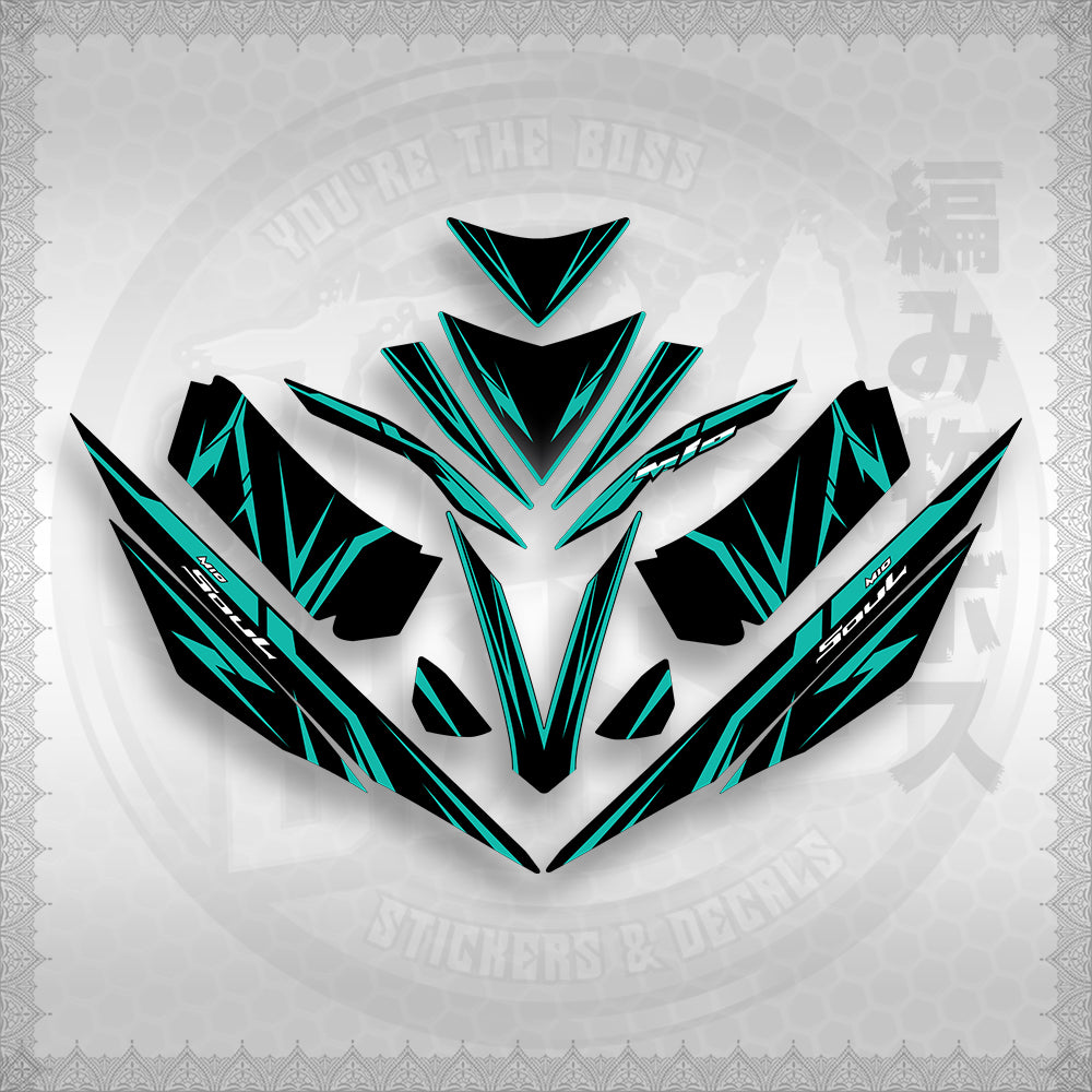 STICKER DECALS for MIO 4 (MIRGADE) By STICKABOSS (SOFIE LAMINATED WATERPROOF)