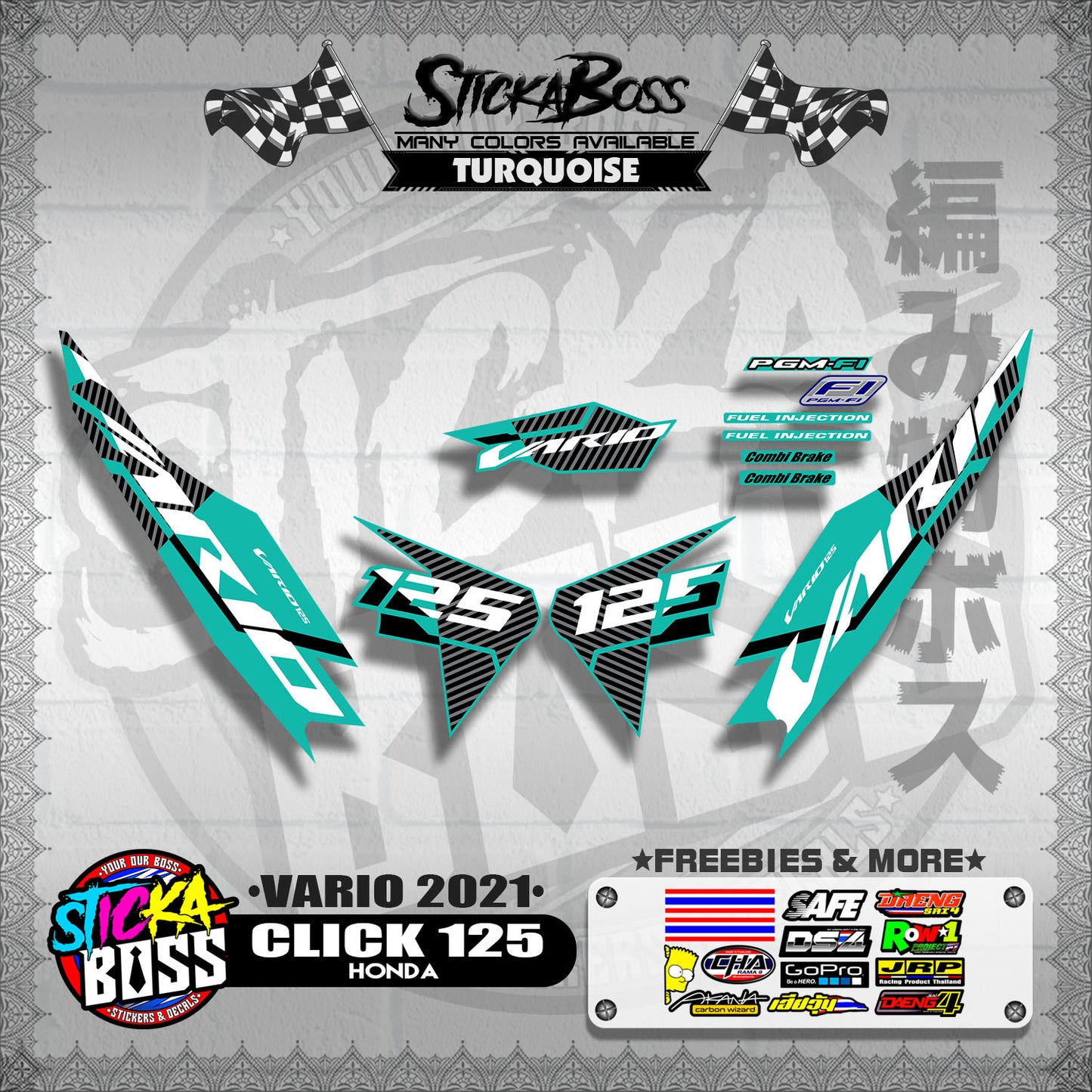 CLICK 125 V2 DECALS ( VARIO 2021 )【WITH FREEBIES】