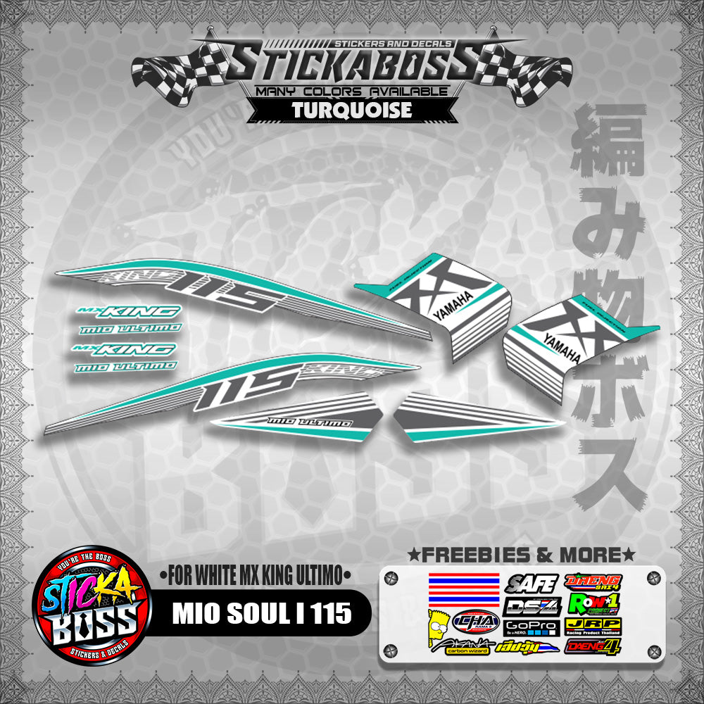 MIO SOUL I 115 STICKER DECALS ( FOR WHITE MX KING ULTIMO )【WITH FREEBIES】