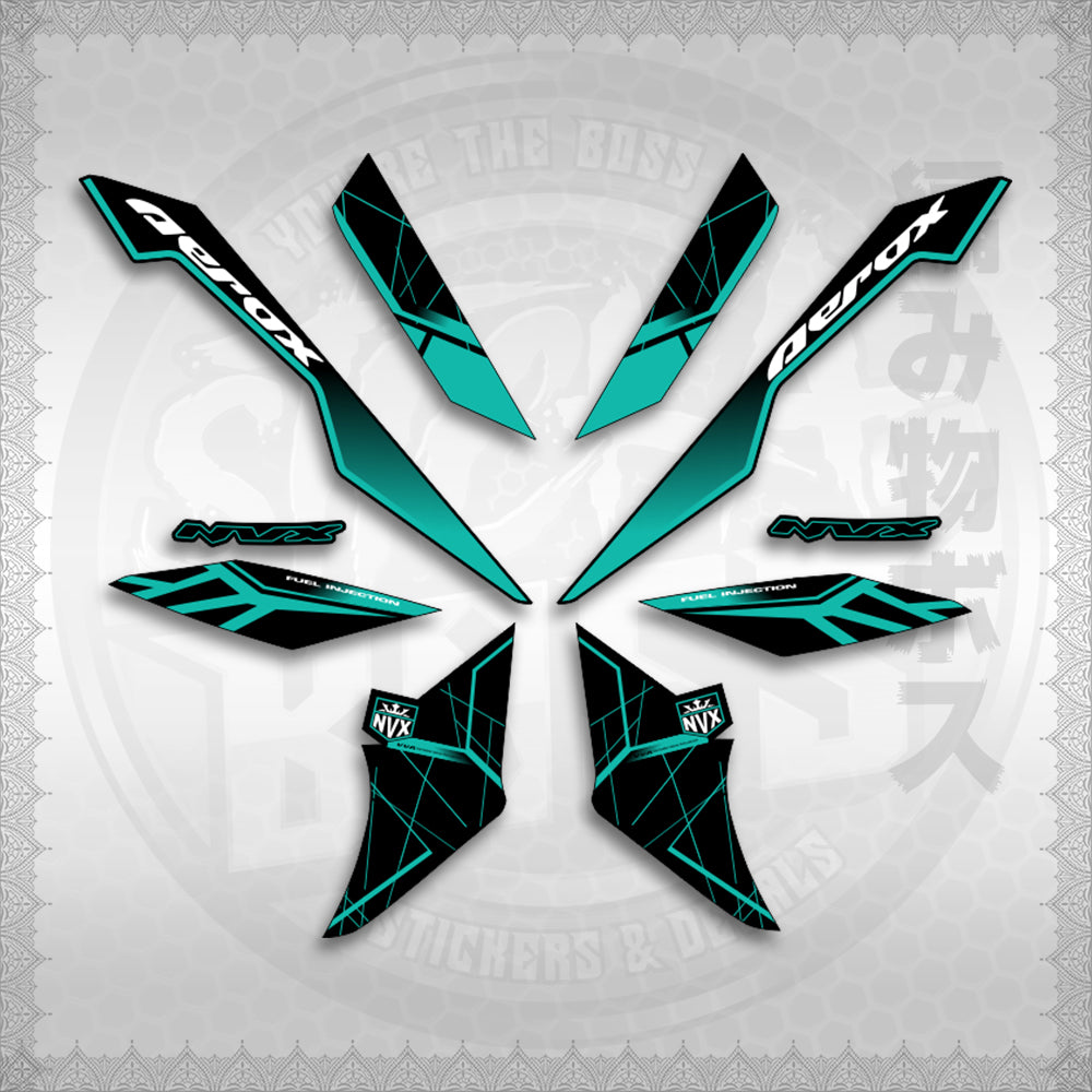 STICKER DECALS for AEROX V3 ALPHA TURBO INDO-MALAYSIAN (AV3MAMABO) By STICKABOSS (SOFIE LAMINATED WATERPROOF)