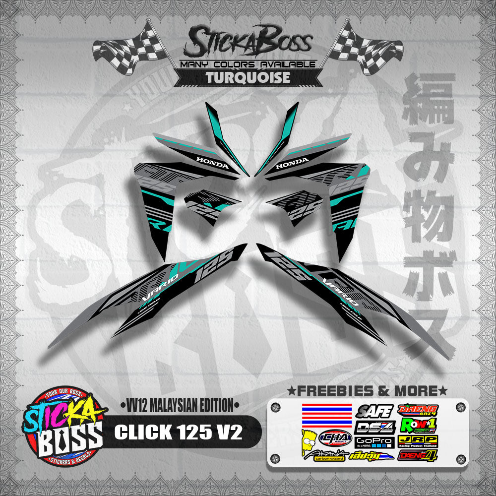 CLICK 125 V2 DECALS ( VV12 MALAYSIAN EDITION ) 【WITH FREEBIES】
