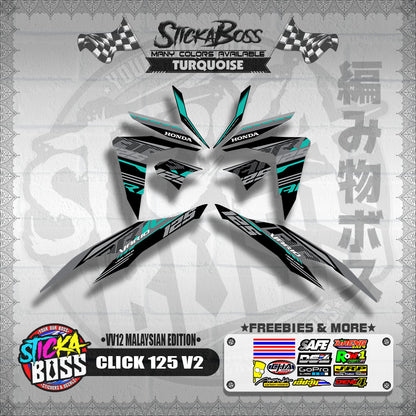 CLICK 125 V2 DECALS ( VV12 MALAYSIAN EDITION ) 【WITH FREEBIES】