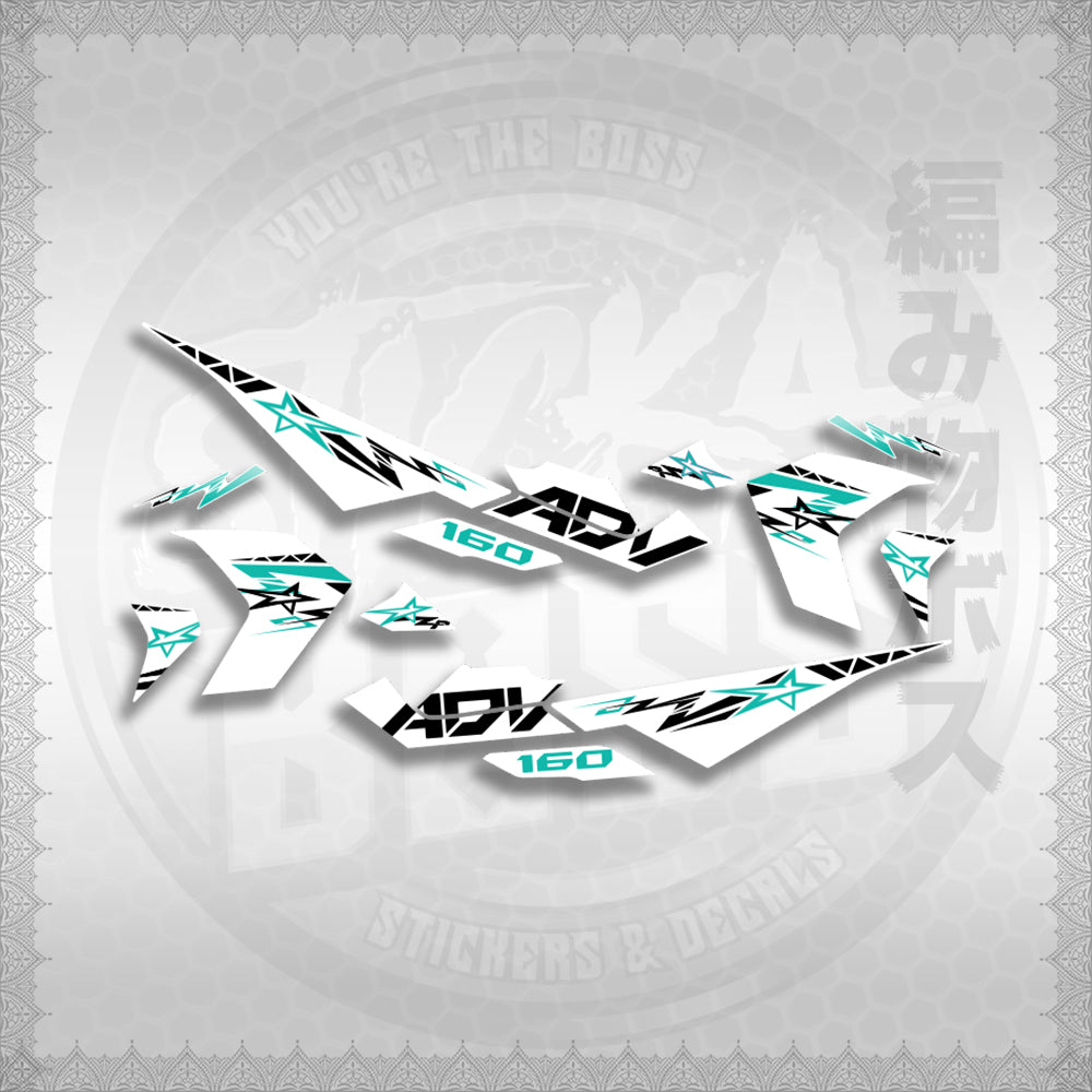 STICKER DECALS for ADV 160 (ALXOMINFOWH) By STICKABOSS (SOFIE LAMINATED WATERPROOF)