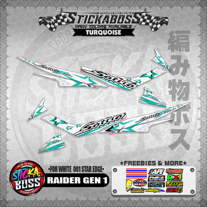 RAIDER GEN 1 MALAYSIAN STICKER DECALS ( FOR WHITE  001 STAR EDGE )【WITH FREEBIES】