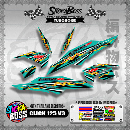 CLICK 125 V3 DECALS ( NTN THAILAND ELECTRIC )【WITH FREEBIES】