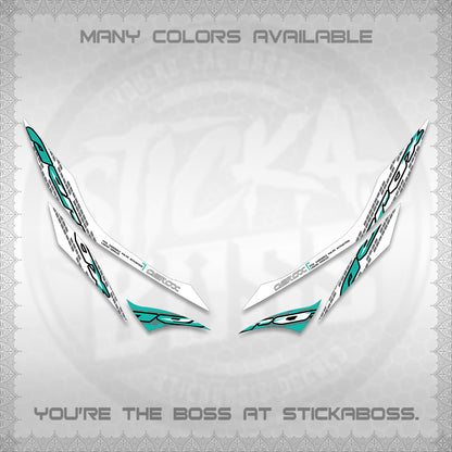 AEROX 155 V1 FOR WHITE DECALS (NEW 2026 VORTEX) STICKER KITS BY STICKABOSS