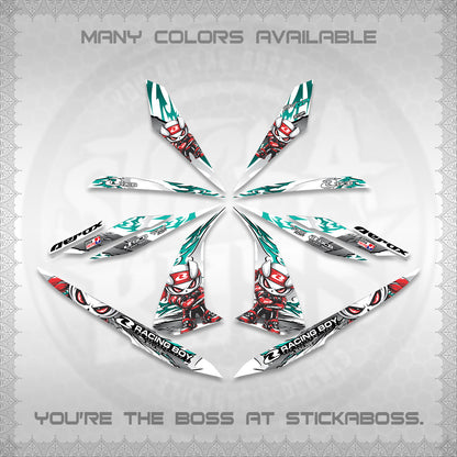 AEROX 155 V1 FOR WHITE DECALS (2026 NEW RCB 2.0 DESIGN) STICKER KITS BY STICKABOSS