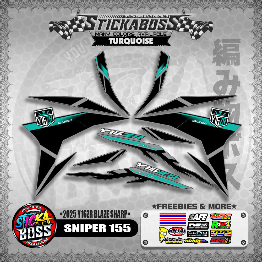 SNIPER 155 STICKER DECALS ( 2025 Y16ZR BLAZE SHARP )【WITH FREEBIES】