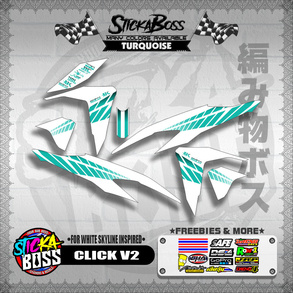 CLICK V2 DECALS ( FOR WHITE SKYLINE INSPIRED )【WITH FREEBIES】
