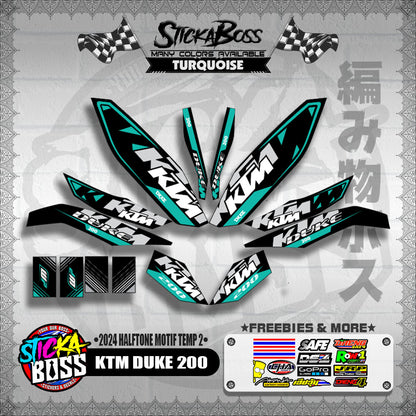 KTM DUKE 200 STICKER DECALS ( 2024 HALFTONE MOTIF TEMP 2 )【WITH FREEBIES】