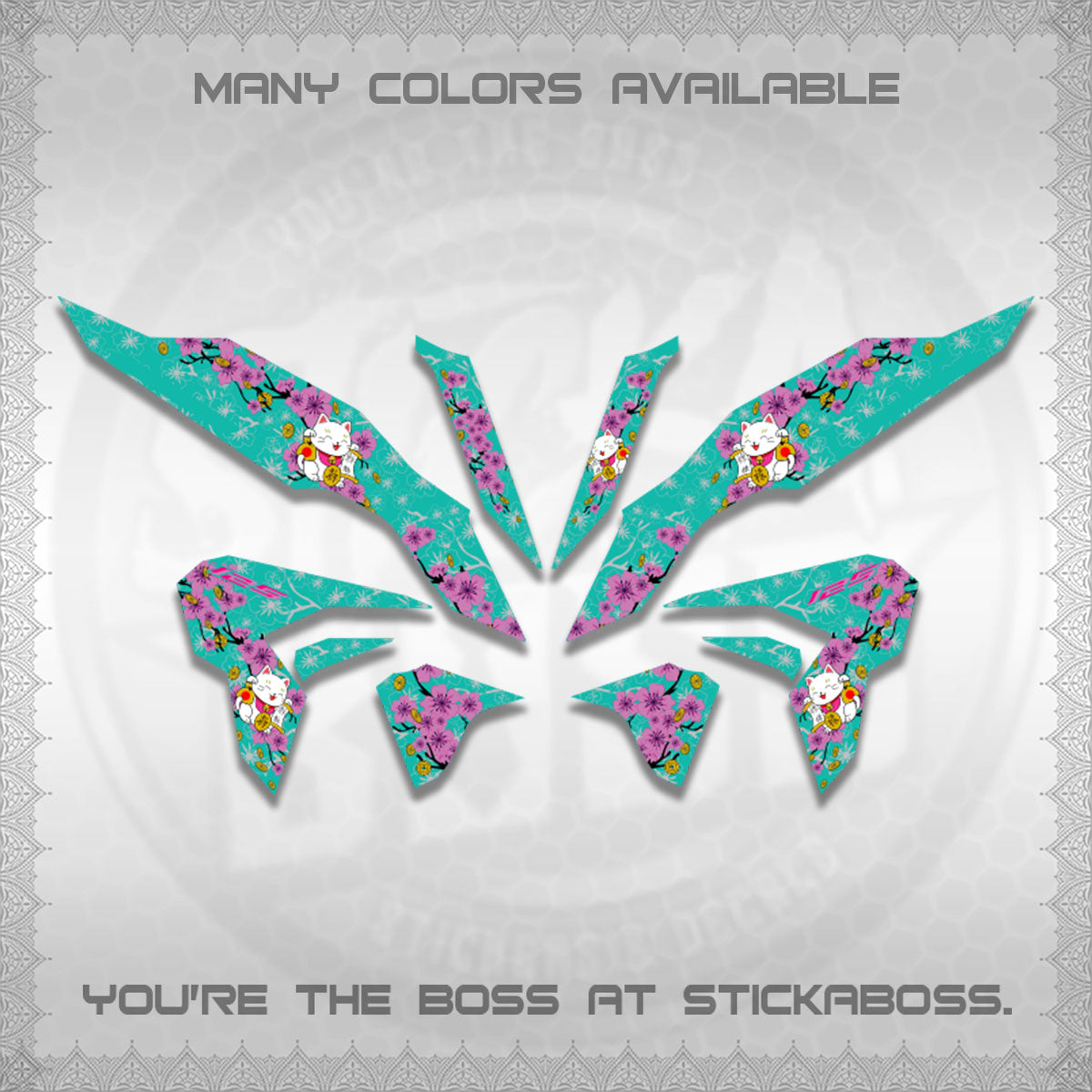CLICK 125 V3 DECALS (LUCKY CAT SAKURA)STICKER DECALS By STICKABOSS