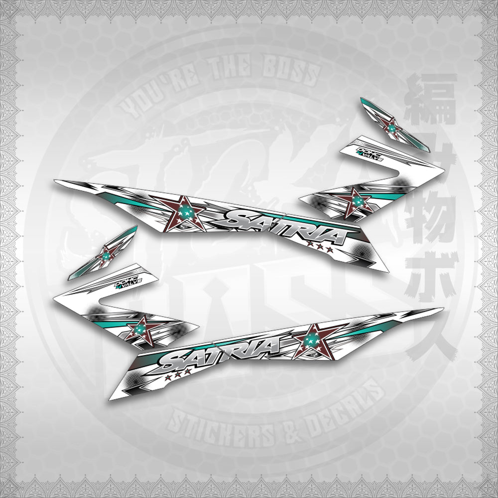 STICKER DECALS for RAIDER 150 FI FOR WHITE (RFISASTSE) By STICKABOSS (SOFIE LAMINATED WATERPROOF)