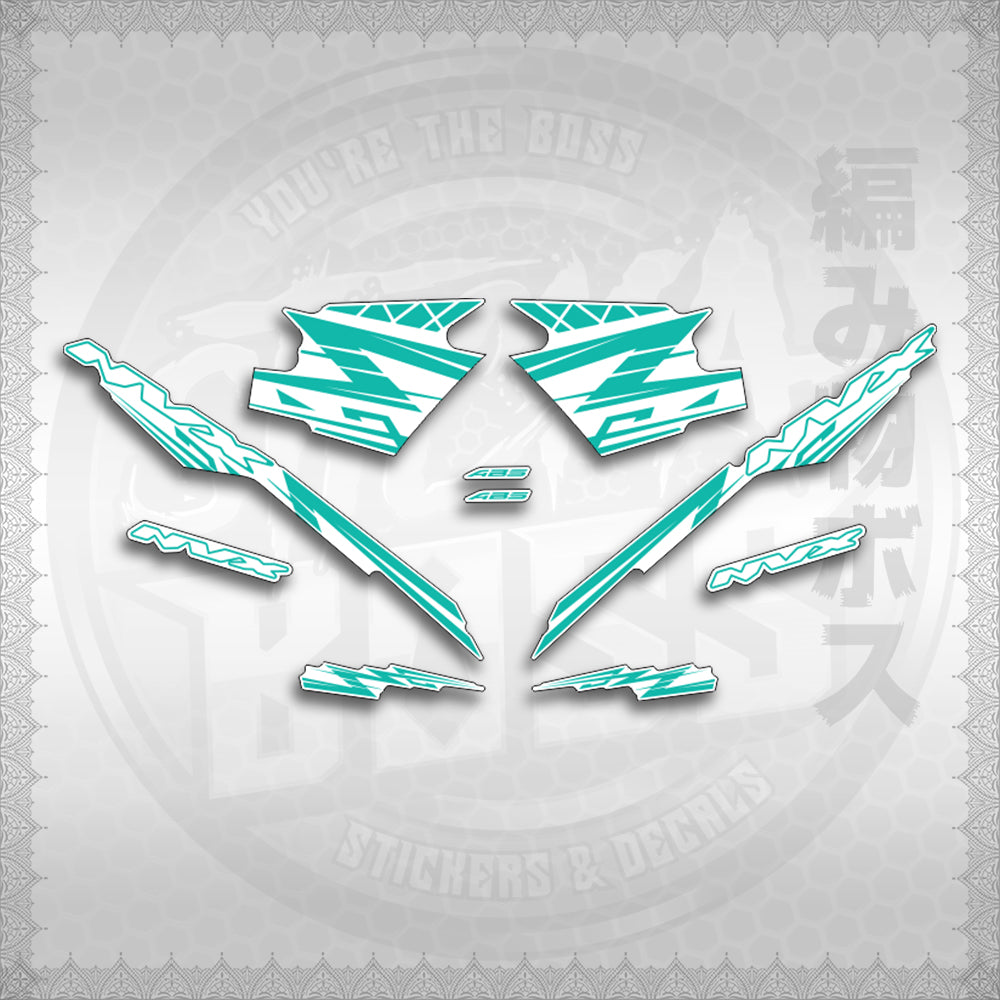 STICKER DECALS for AEROX V3 ALPHA TURBO INDO FOR WHITE (AV314ARV9SE) By STICKABOSS (SOFIE LAMINATED WATERPROOF)