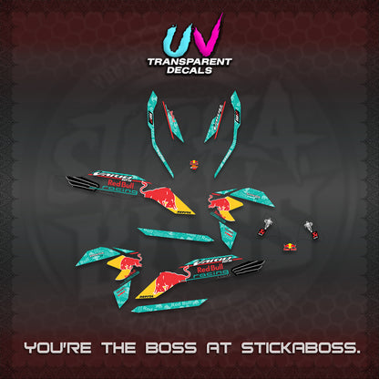 CLICK V3 UV TRANSPARENT DECALS (2026 BULLREDS RACE DESIGN) STICKER KITS BY STICKABOSS