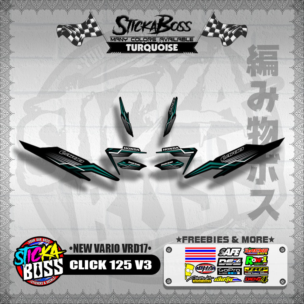 CLICK 125 V3 DECALS ( NEW VARIO VRD17 ) [PREMIUM GLOSSY LAMINATED ]【WITH FREEBIES】