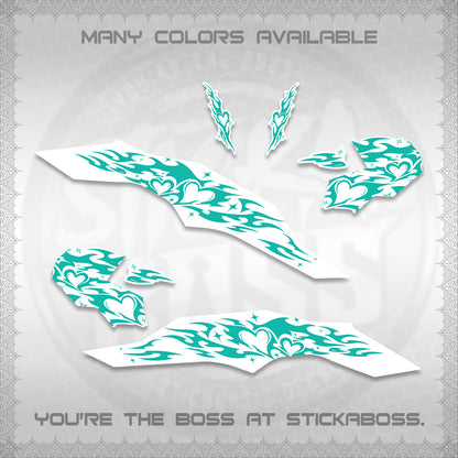 CLICK 125 V3 FOR WHITE DECALS (2026 TRIBAL HEART DESIGN) STICKER KITS BY STICKABOSS