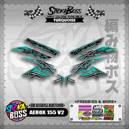 AEROX 155 V2 DECALS ( JDM HAYABUSA HONEYCOMB )【WITH FREEBIES】