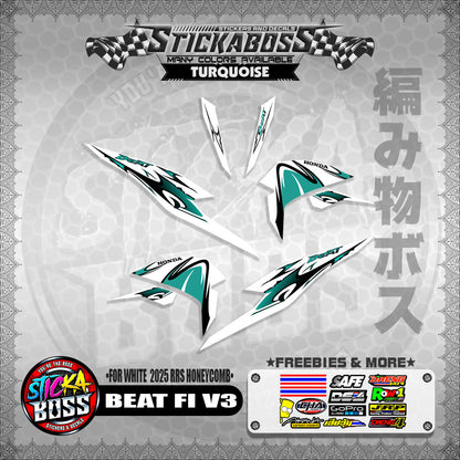 BEAT FI V3 INDO STICKER DECALS ( FOR WHITE  2025 RRS HONEYCOMB )【WITH FREEBIES】
