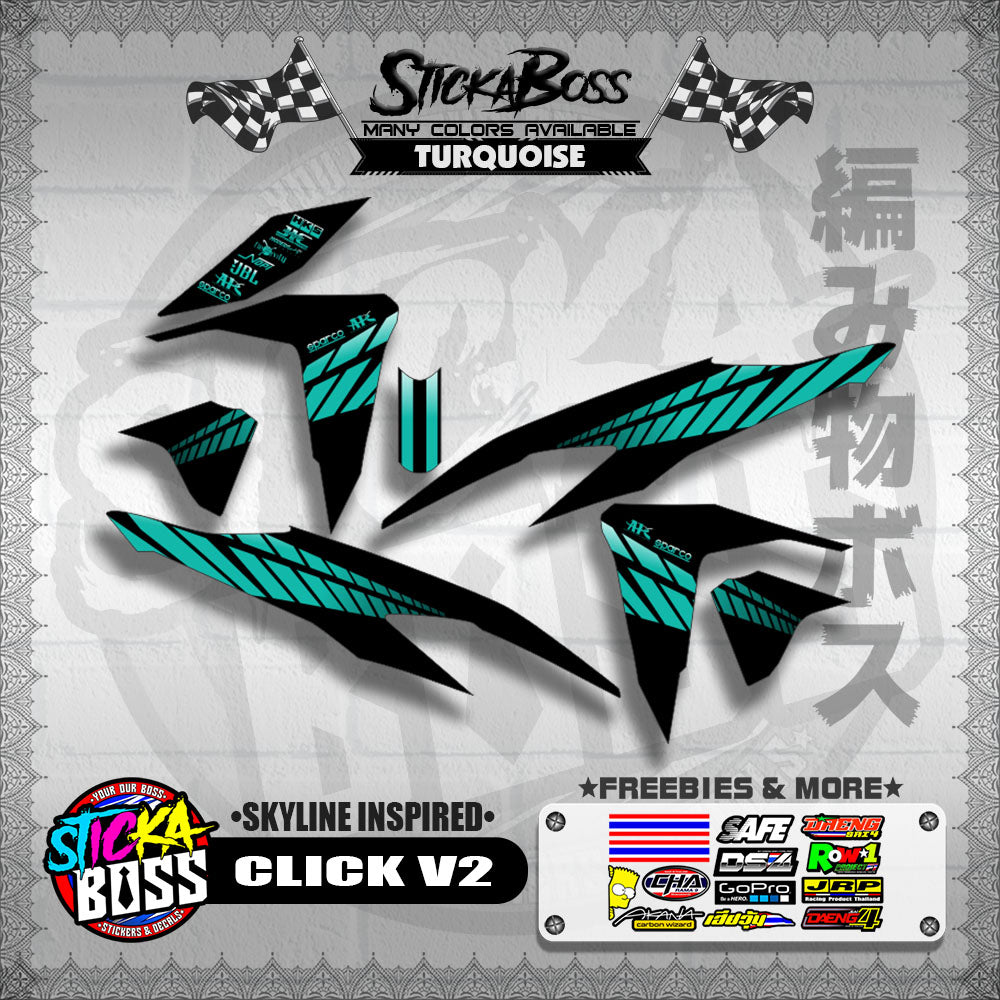 CLICK V2 DECALS ( SKYLINE INSPIRED )【WITH FREEBIES】
