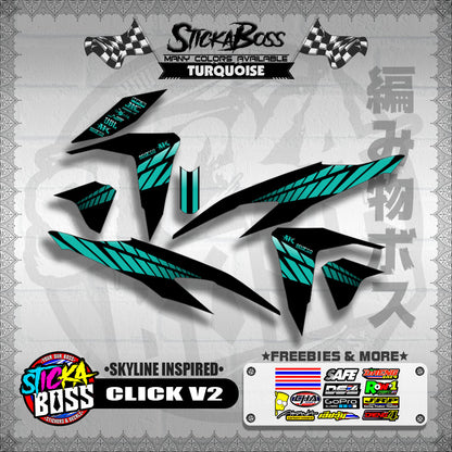 CLICK V2 DECALS ( SKYLINE INSPIRED )【WITH FREEBIES】