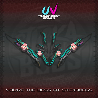【PREMIUM UV PRINT】TRANSPARENT CLICK V3   DECALS (ANYA MOTIF DESIGN)STICKER DECALS By STICKABOSS