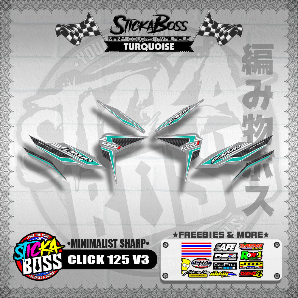 CLICK 125 V3 DECALS ( MINIMALIST SHARP )【WITH FREEBIES】