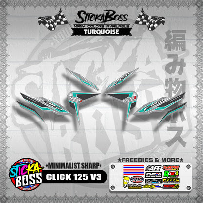 CLICK 125 V3 DECALS ( MINIMALIST SHARP )【WITH FREEBIES】