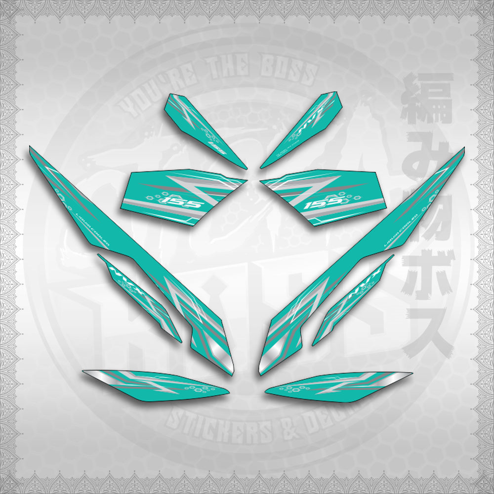 STICKER DECALS for AEROX V3 ALPHA TURBO INDO-MALAYSIAN (AV313SHSTED) By STICKABOSS (SOFIE LAMINATED WATERPROOF)