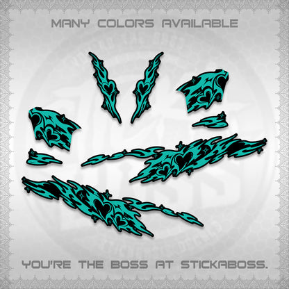 CLICK 125 V2 DECALS (2026 TRIBAL HEART DESIGN) STICKER KITS BY STICKABOSS