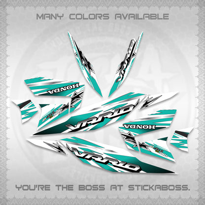 CLICK 125 V4 VARIO FOR WHITE DECALS (2026 BLACK STAR DESIGN) STICKER DECALS By STICKABOSS