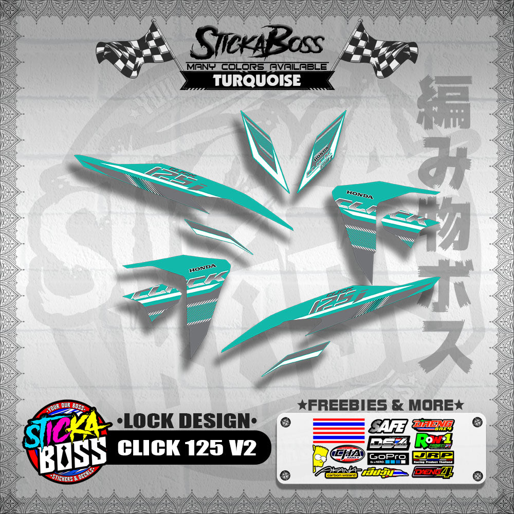 CLICK 125 V2 DECALS ( LOCK DESIGN )【WITH FREEBIES】