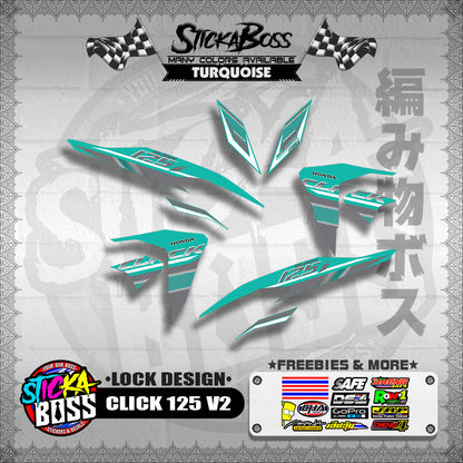 CLICK 125 V2 DECALS ( LOCK DESIGN )【WITH FREEBIES】
